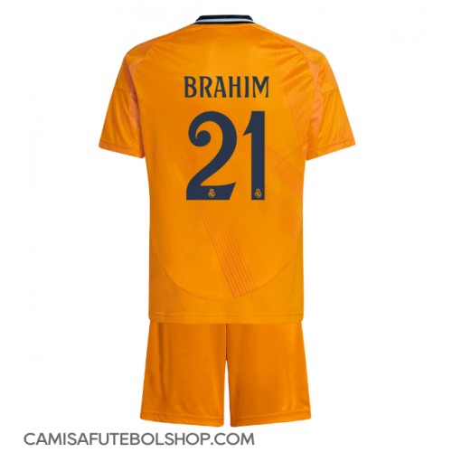 Camisa de time de futebol Real Madrid Brahim Diaz #21 Replicas 2º Equipamento Infantil 2024-25 Manga Curta (+ Calças curtas)